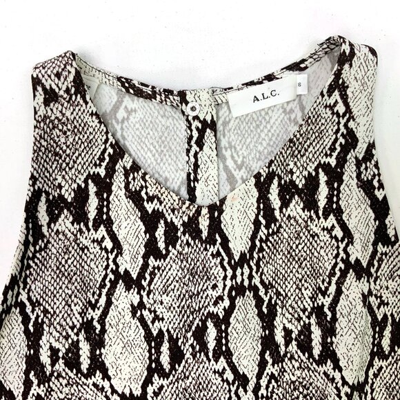 A.L.C. Anise Snake Skin Python Print Sleeveless Blouse Top Sz 6 - Picture 8 of 16